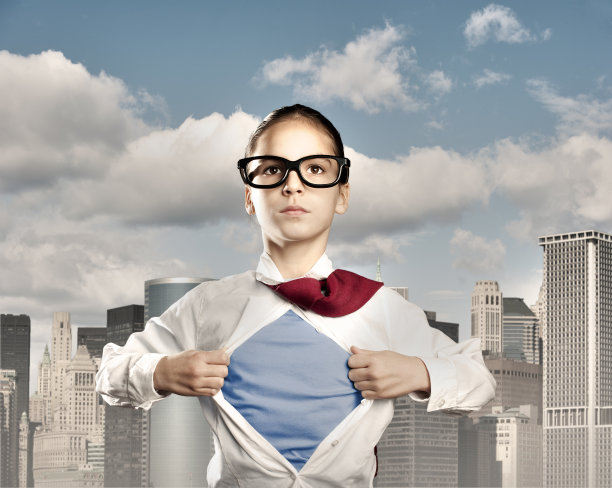 小女孩就像超级英雄图片下载