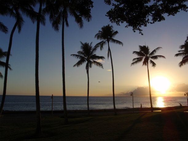 檀香山Kakakoo公园的日落图片下载