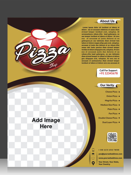 披萨店传单模板和杂志封面设计图片下载