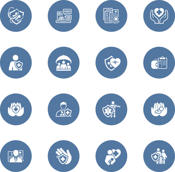 保险和医疗服务图标集。图片下载