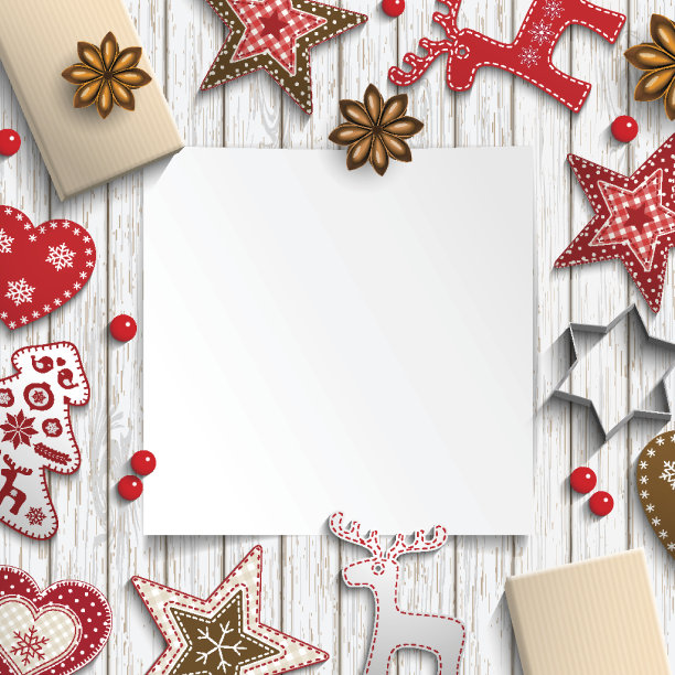 圣诞节的背景抽象，白色的小纸片躺在中间图片下载