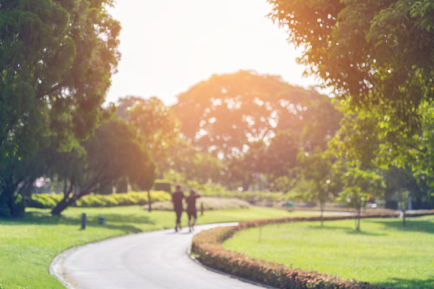 公园里人们模糊的聚焦场景图片下载