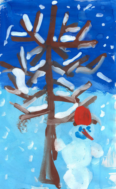 冬季新年风景插图图片下载