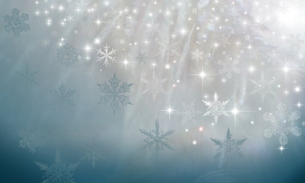 珍珠闪闪的背景与雪花在蓝色图片下载