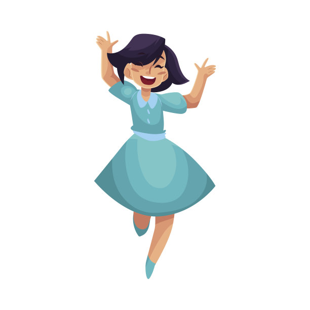 美丽的年轻女子从幸福中跳出来图片下载