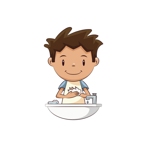 孩子洗手素材图片