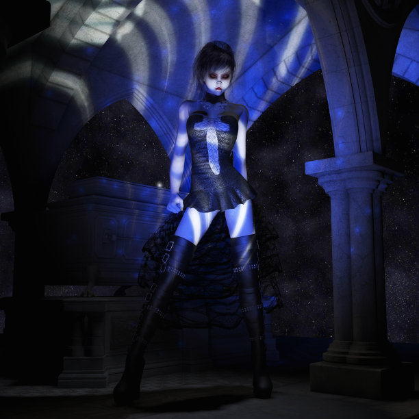 3 d演示;一个哥特式女性的3D渲染图片下载