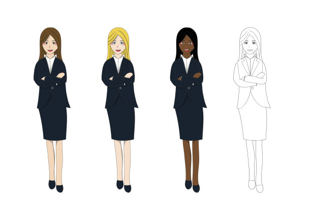 设置可爱的商业女性手臂折叠与自信。图片下载