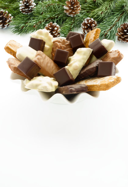 Aachener印刷和Dominosteine在一个盘子上图片下载