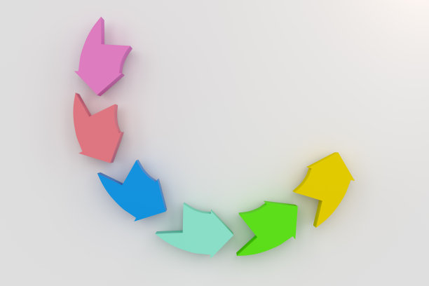 三维渲染抽象彩色标识信息平面设计图片下载