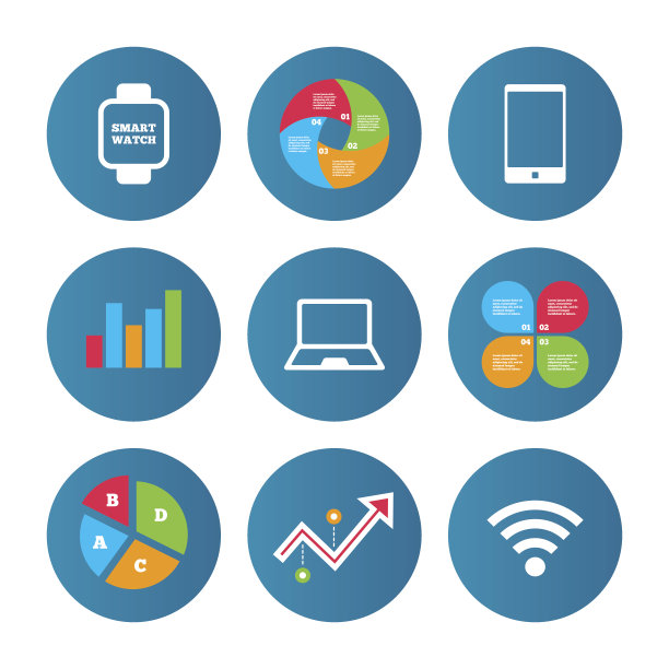 笔记本和智能手机的图标。聪明看的象征。图片下载