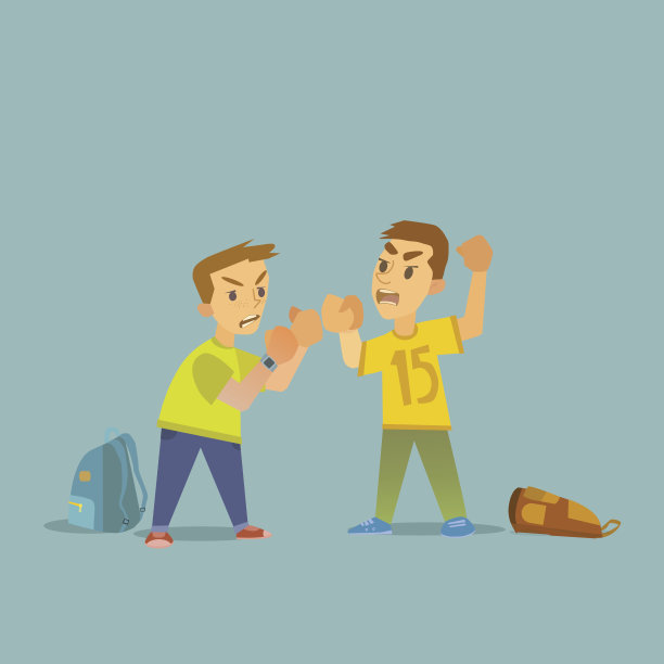 男孩打架和受伤的插图。图片下载