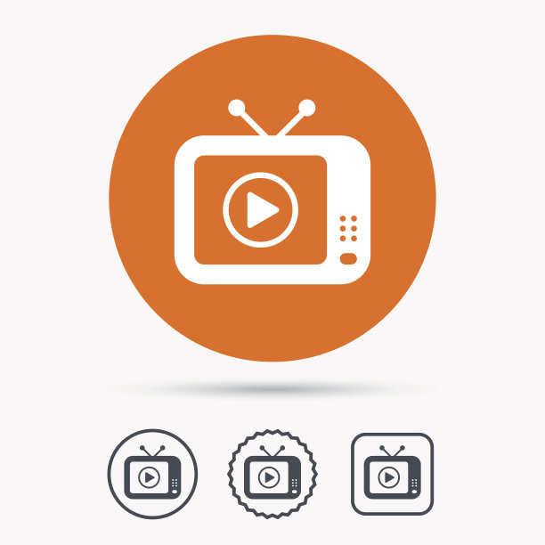 电视图标。复古的电视信号。图片下载