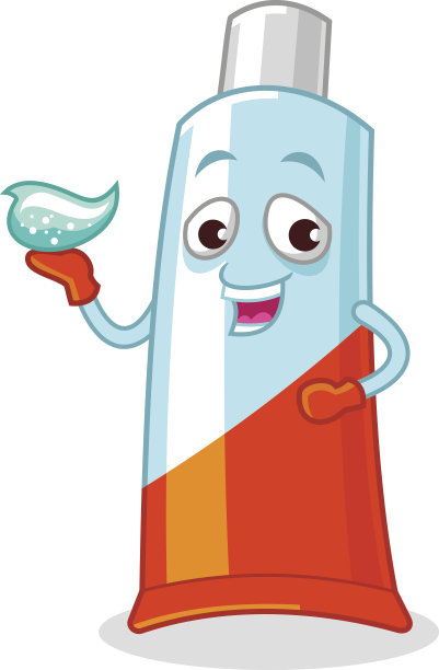 牙膏吉祥物矢量插画图片下载