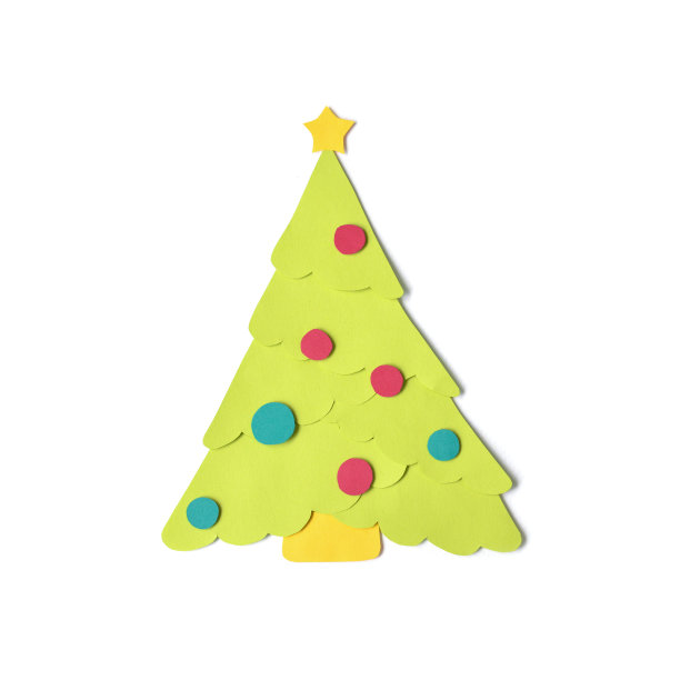 圣诞树剪纸图片下载