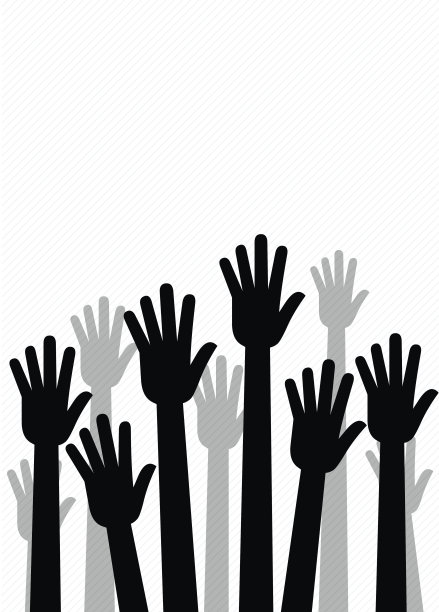 举起的手，帮助的手，团队工作，协作-插图图片下载
