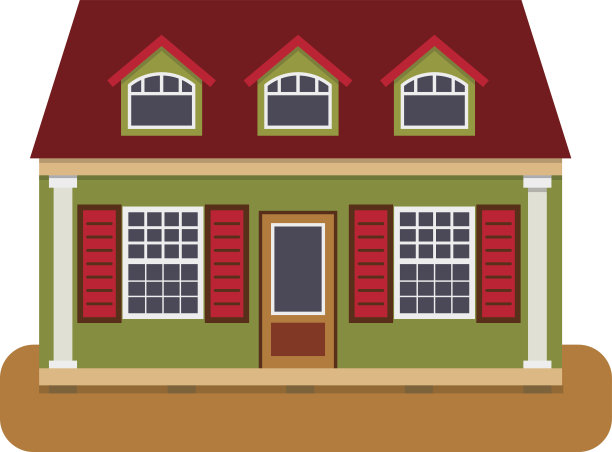 房子前视图矢量插图图片下载