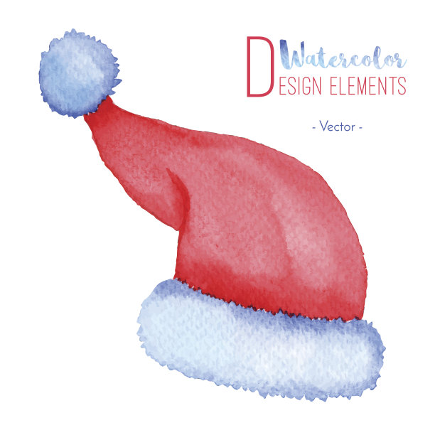 手绘圣诞老人红帽子图片下载