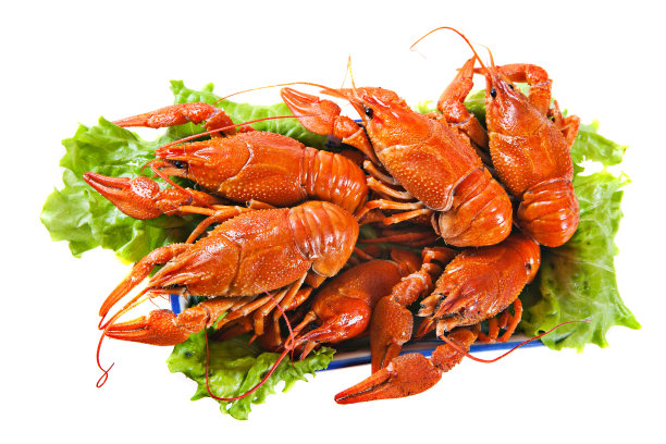 煮龙虾放在盘子里图片下载