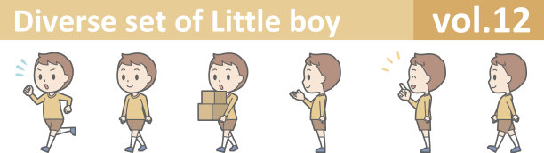 多样化的小男孩，EPS10矢量格式vol.12图片下载