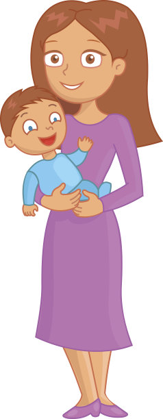 快乐的妈妈抱着微笑的宝宝图片下载