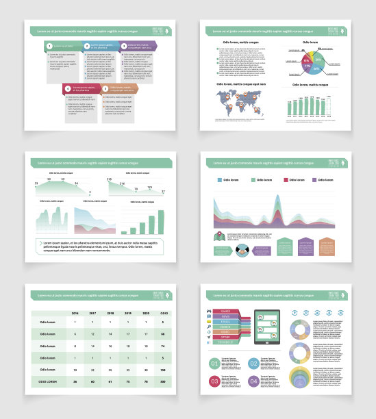 演示模板，信息图表元素，平面设计图片下载