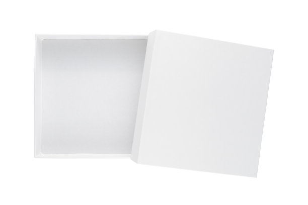 白色盒子与盖隔离在白色背景图片下载