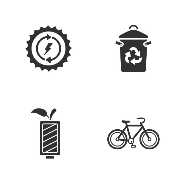 四个扁平生态标志图片下载