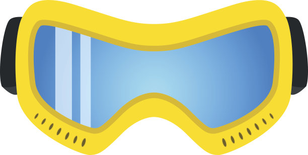 黄色的滑雪眼镜。现代时尚极品配饰。图片下载