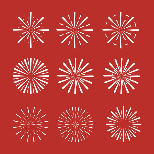 向量烟花组素材图片