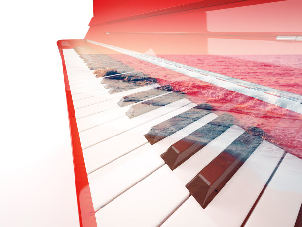 钢琴双重曝光图片下载