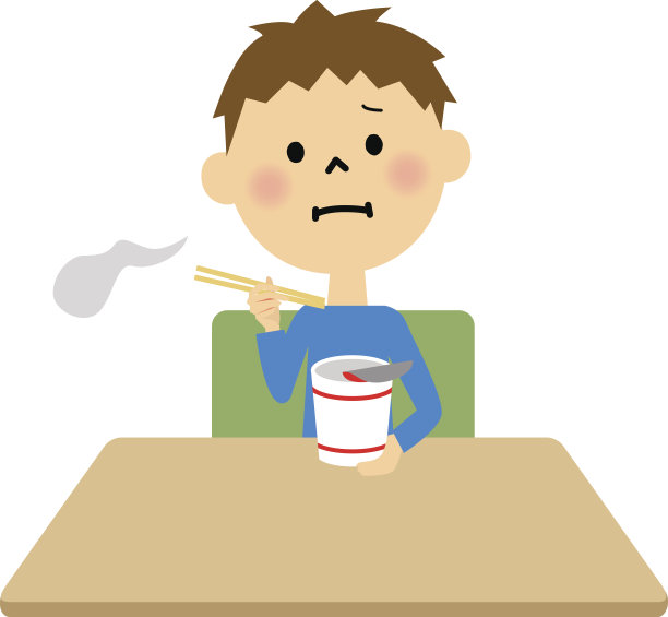 孩子们独自吃方便面图片下载