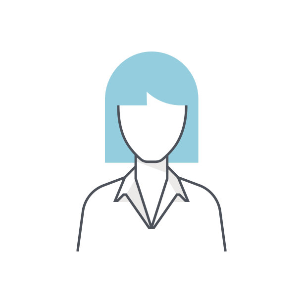 彩色线条，女性头像插图，图标图片下载