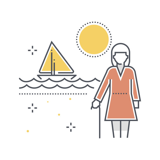 彩线，暑假，退休插图图片下载