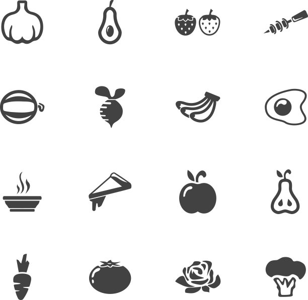 矢量食物图标集图片下载