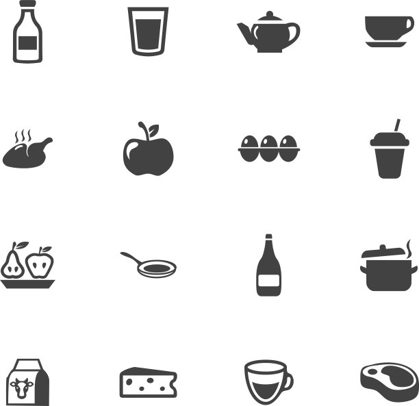 矢量食物图标集图片下载