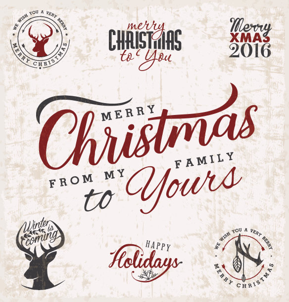 我的家人祝你的设计元素圣诞快乐图片下载