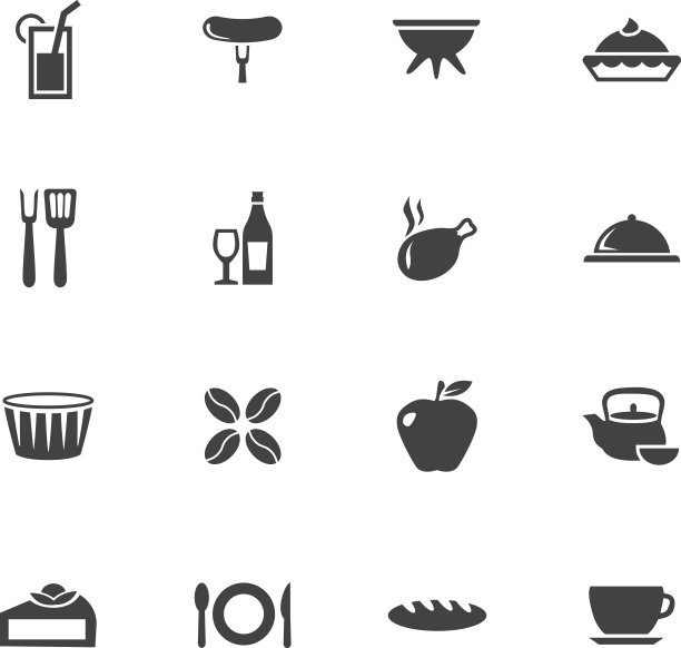 矢量食物图标集图片下载