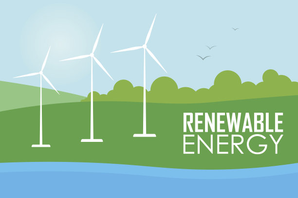 可再生能源。风力发电涡轮机图片下载