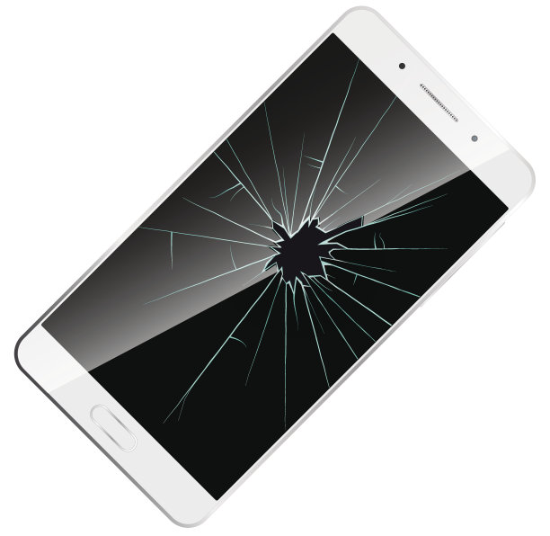 坏掉的手机屏幕图标。矢量插图白色现代智能手机用图片下载