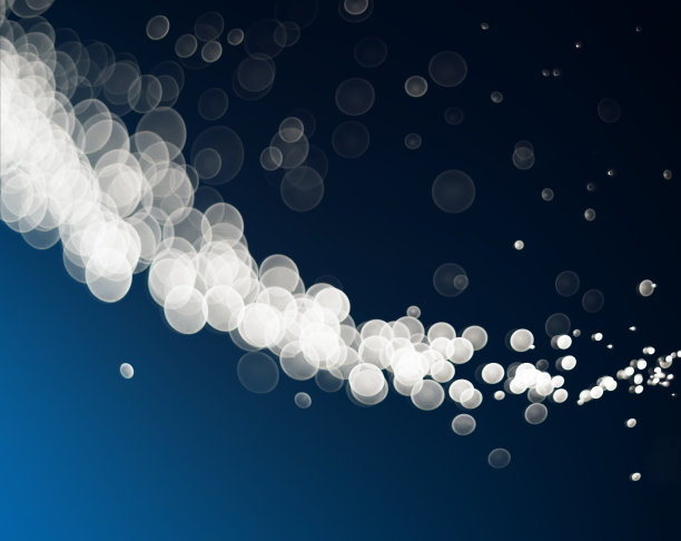 蓝色背景上的散景灯光。图片下载