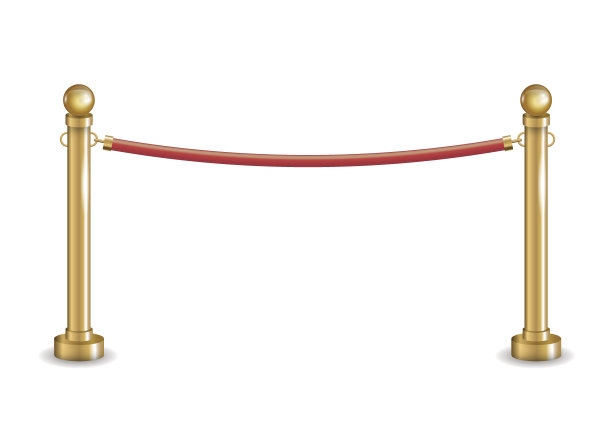 金色的屏障和红色的丝带图片下载