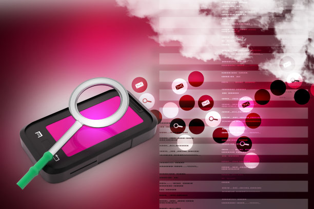 带有放大镜的智能手机图片下载