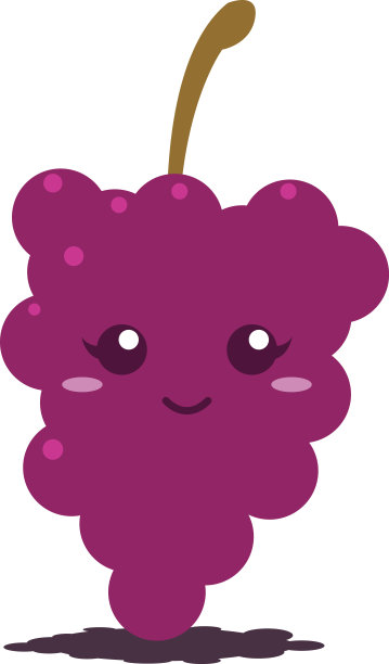 葡萄可爱卡通插画图片下载