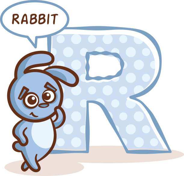 ABC动物园字母R兔子图片下载