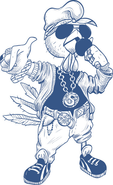 残酷的旋塞说唱歌手。蓝鸡标志2017图片下载