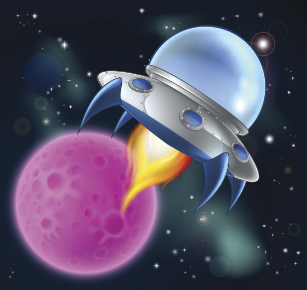 卡通外星人飞船飞碟图片下载