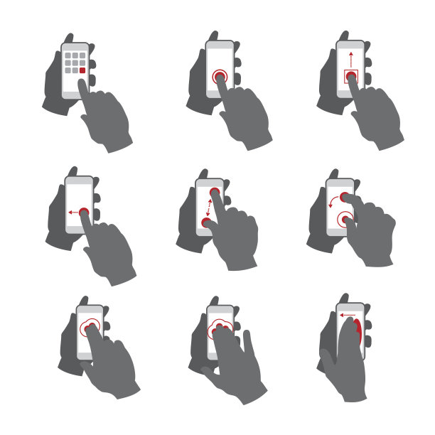 矢量智能手机触摸屏手势设置图片下载