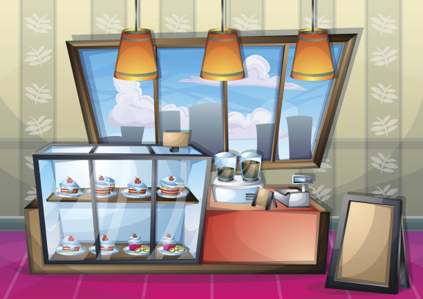 卡通矢量插图室内教室与分离的层素材图片