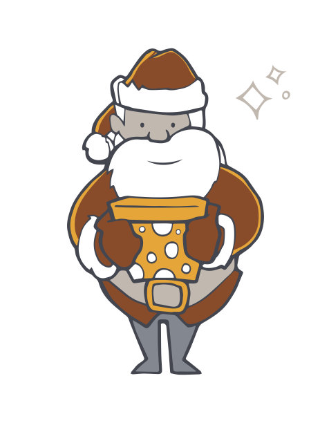 矢量插图的圣诞老人与礼物在他的手图片下载